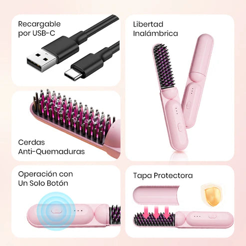 Peine alisador para cabello liso y rizado