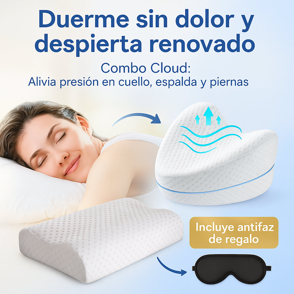 Combo Cloud: Almohada Cervical + Almohada de Piernas