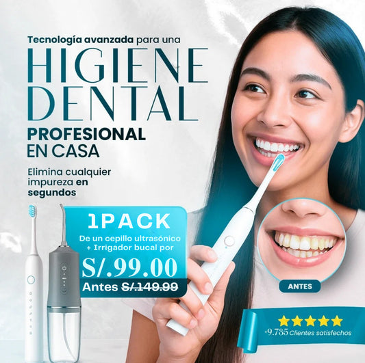 🌟 Irrigador Bucal + Cepillo Ultrasónico 2x1 🦷